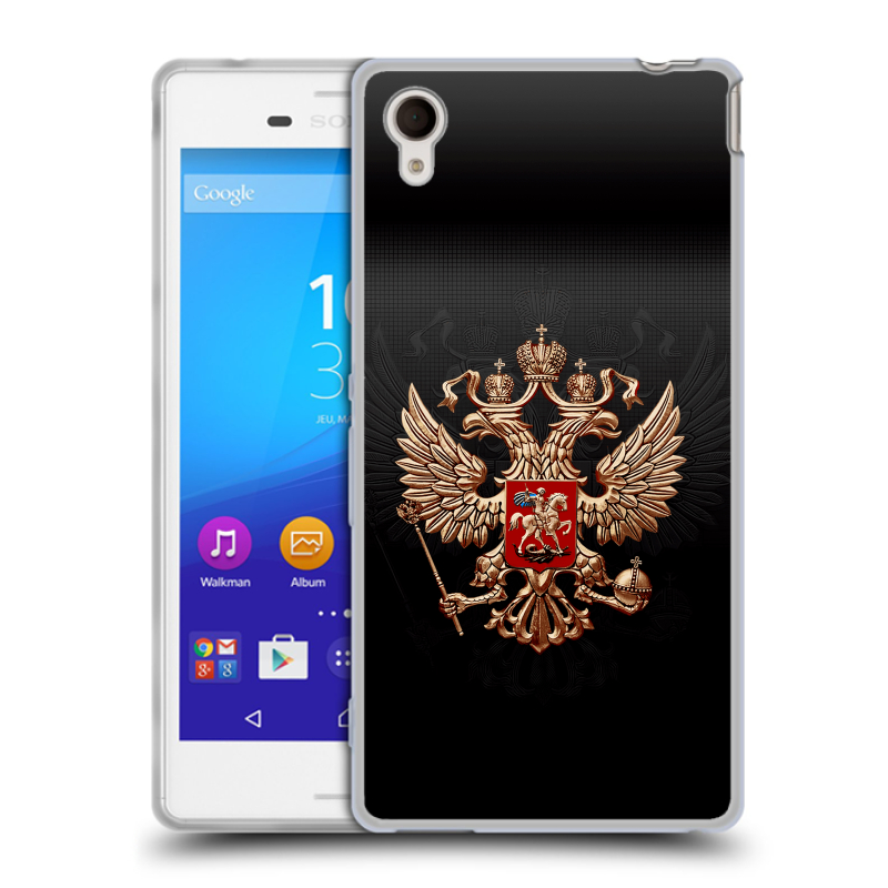 Пластиковый чехол на Sony Xperia M4 Aqua с принтом Герб России Пластиковый чехол на Sony Xperia M4 Aqua с принтом Герб России