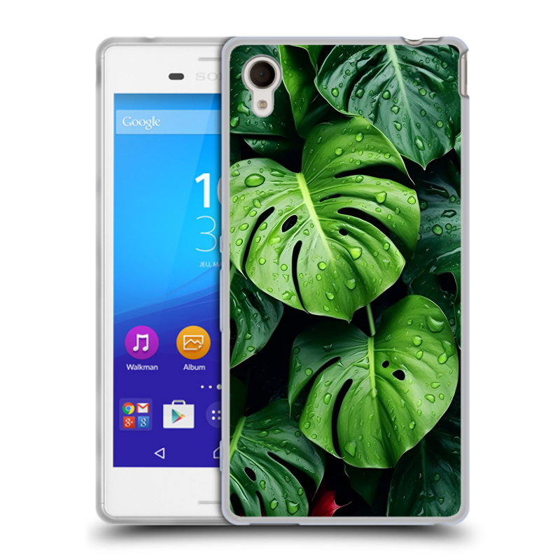 Пластиковый чехол на Sony Xperia M4 Aqua с принтом Листья Пластиковый чехол на Sony Xperia M4 Aqua с принтом Листья