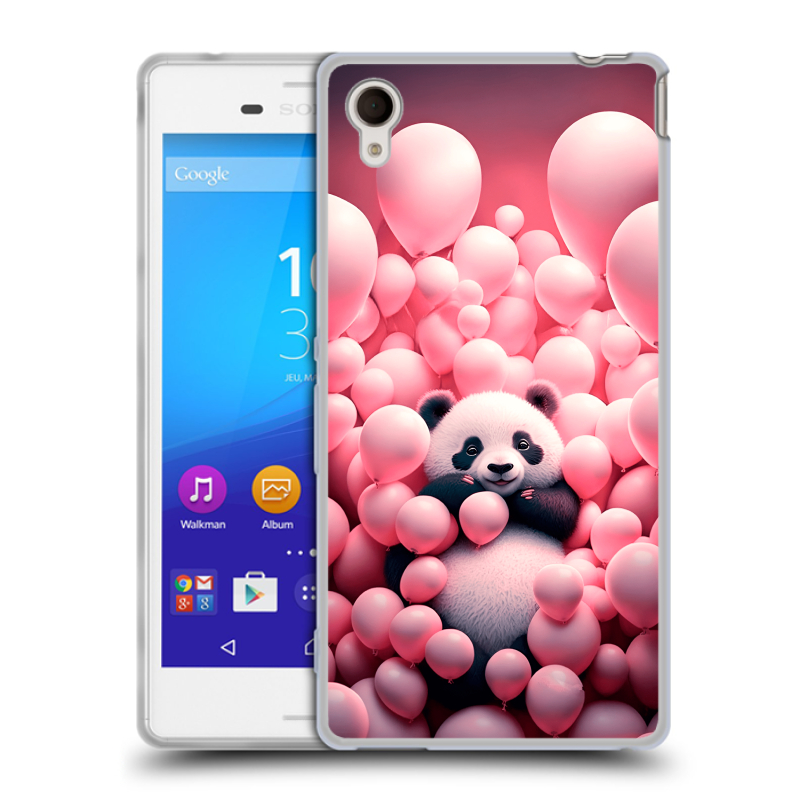 Пластиковый чехол на Sony Xperia M4 Aqua с принтом Панда Пластиковый чехол на Sony Xperia M4 Aqua с принтом Панда