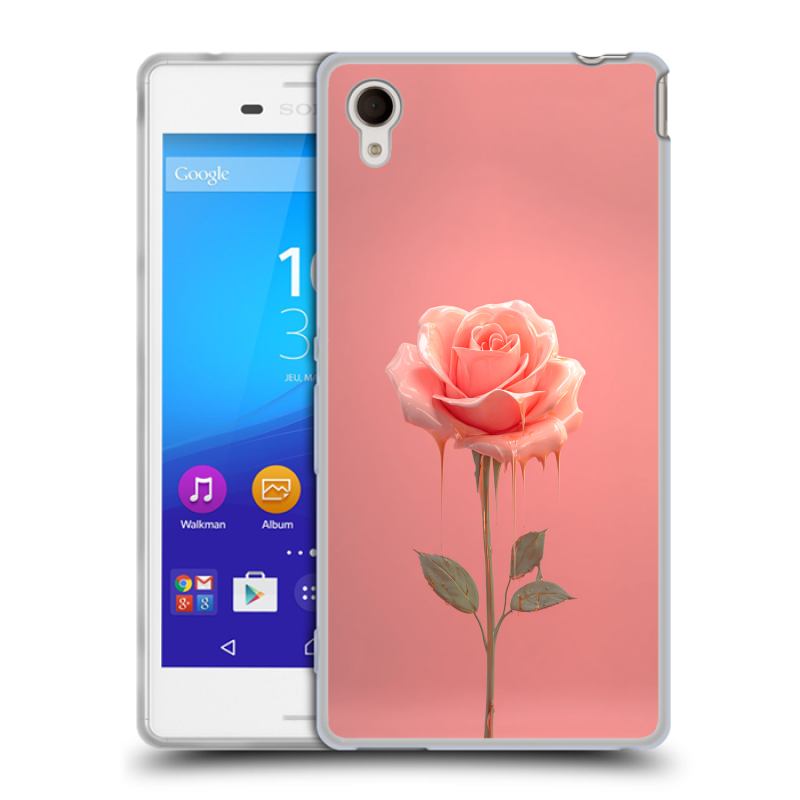 Пластиковый чехол на Sony Xperia M4 Aqua с принтом Розовая роза Пластиковый чехол на Sony Xperia M4 Aqua с принтом Розовая роза
