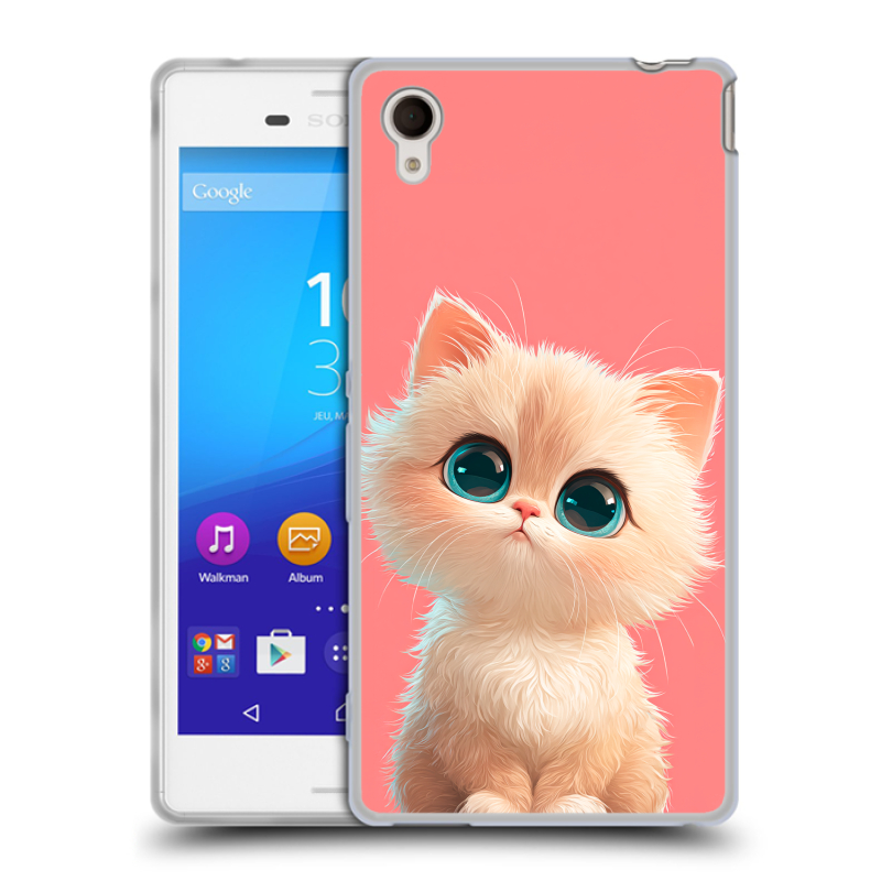 Пластиковый чехол на Sony Xperia M4 Aqua с принтом Розовый котенок Пластиковый чехол на Sony Xperia M4 Aqua с принтом Розовый котенок