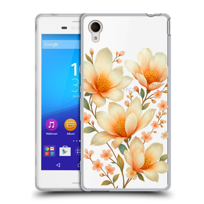 Пластиковый чехол на Sony Xperia M4 Aqua с принтом Цветы Пластиковый чехол на Sony Xperia M4 Aqua с принтом Цветы