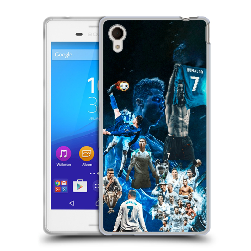 Пластиковый чехол на Sony Xperia M4 Aqua с принтом Реал Роналдо Пластиковый чехол на Sony Xperia M4 Aqua с принтом Реал Роналдо