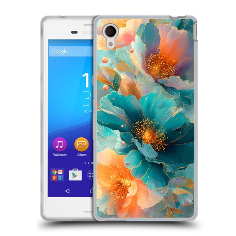 Пластиковый чехол на Sony Xperia M4 Aqua с принтом Цветы Пластиковый чехол на Sony Xperia M4 Aqua с принтом Цветы