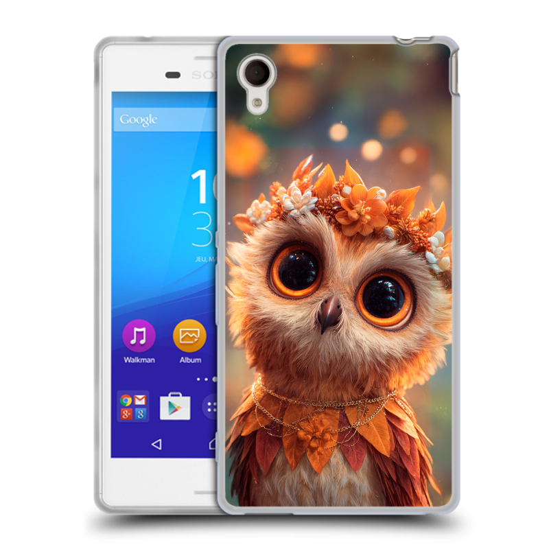 Пластиковый чехол на Sony Xperia M4 Aqua с принтом Милая сова Пластиковый чехол на Sony Xperia M4 Aqua с принтом Милая сова