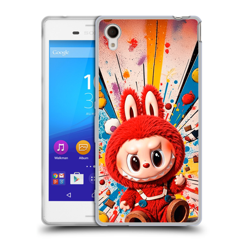 Пластиковый чехол на Sony Xperia M4 Aqua с принтом Labubu Лабубу Пластиковый чехол на Sony Xperia M4 Aqua с принтом Labubu Лабубу