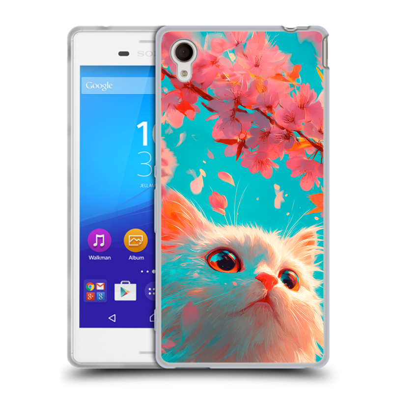 Пластиковый чехол на Sony Xperia M4 Aqua с принтом Красивый кот Пластиковый чехол на Sony Xperia M4 Aqua с принтом Красивый кот