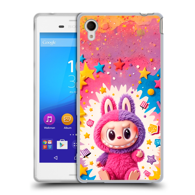 Пластиковый чехол на Sony Xperia M4 Aqua с принтом Labubu Лабубу Пластиковый чехол на Sony Xperia M4 Aqua с принтом Labubu Лабубу