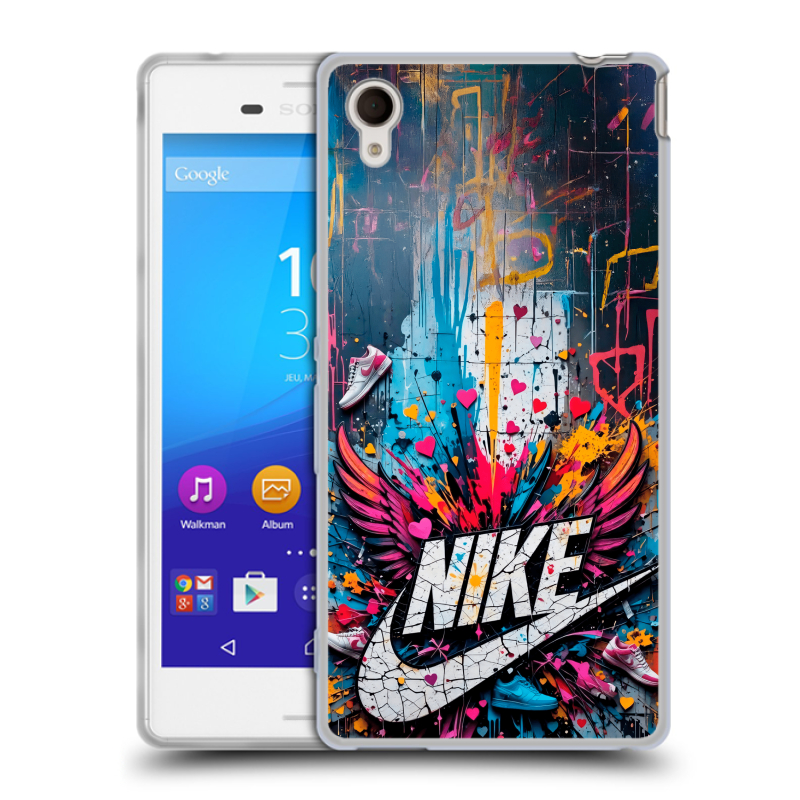Пластиковый чехол на Sony Xperia M4 Aqua с принтом Nike Найк Пластиковый чехол на Sony Xperia M4 Aqua с принтом Nike Найк