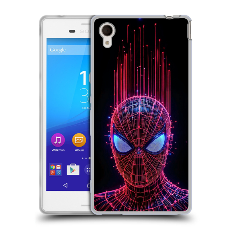 Пластиковый чехол на Sony Xperia M4 Aqua с принтом Spiderman Человек паук Пластиковый чехол на Sony Xperia M4 Aqua с принтом Spiderman Человек паук