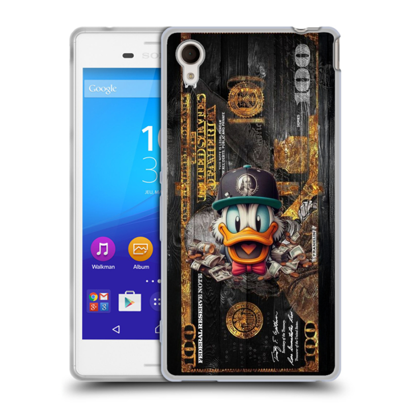 Пластиковый чехол на Sony Xperia M4 Aqua с принтом Дональд Дак Доллар Пластиковый чехол на Sony Xperia M4 Aqua с принтом Дональд Дак Доллар