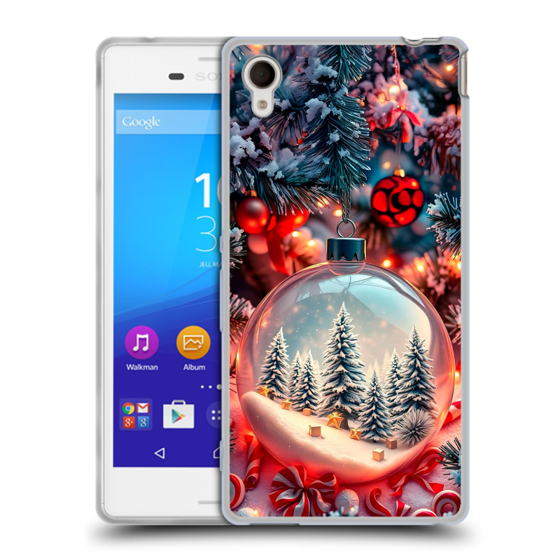 Пластиковый чехол на Sony Xperia M4 Aqua с принтом Новый год Пластиковый чехол на Sony Xperia M4 Aqua с принтом Новый год