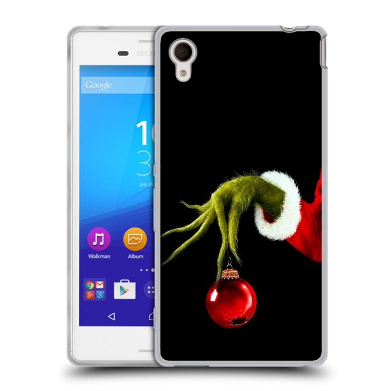 Пластиковый чехол на Sony Xperia M4 Aqua с принтом Новый год Гринч Пластиковый чехол на Sony Xperia M4 Aqua с принтом Новый год Гринч
