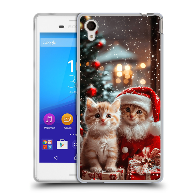 Пластиковый чехол на Sony Xperia M4 Aqua с принтом Новый год Пластиковый чехол на Sony Xperia M4 Aqua с принтом Новый год