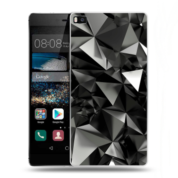 Пластиковый чехол на Huawei P8 с принтом Черные кристаллы Пластиковый чехол на Huawei P8 с принтом Черные кристаллы
