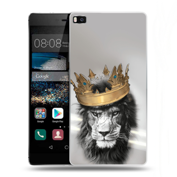 Пластиковый чехол на Huawei P8 с принтом Лев с короной Пластиковый чехол на Huawei P8 с принтом Лев с короной