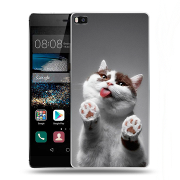 Пластиковый чехол на Huawei P8 с принтом Коты Пластиковый чехол на Huawei P8 с принтом Коты