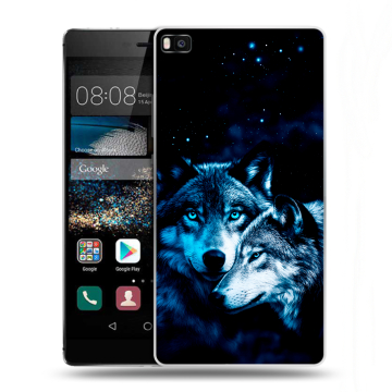 Пластиковый чехол на Huawei P8 с принтом Волки Пластиковый чехол на Huawei P8 с принтом Волки