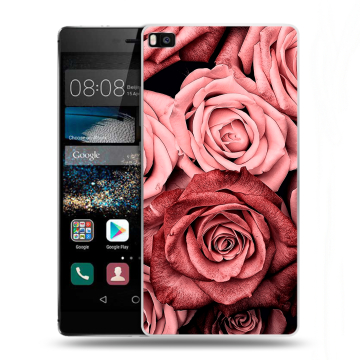 Пластиковый чехол на Huawei P8 с принтом Цветы розы Пластиковый чехол на Huawei P8 с принтом Цветы розы