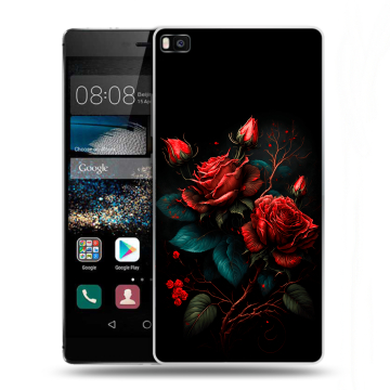 Пластиковый чехол на Huawei P8 с принтом Розы красные Пластиковый чехол на Huawei P8 с принтом Розы красные