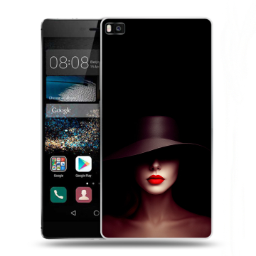 Пластиковый чехол на Huawei P8 с принтом Девушка в шляпе Пластиковый чехол на Huawei P8 с принтом Девушка в шляпе