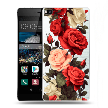 Пластиковый чехол на Huawei P8 с принтом Розы Пластиковый чехол на Huawei P8 с принтом Розы
