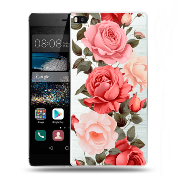 Пластиковый чехол на Huawei P8 с принтом Розы Пластиковый чехол на Huawei P8 с принтом Розы