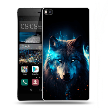 Пластиковый чехол на Huawei P8 с принтом Волк ночной Пластиковый чехол на Huawei P8 с принтом Волк ночной