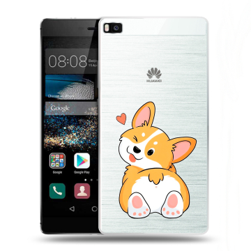 Пластиковый чехол на Huawei P8 с принтом Корги Пластиковый чехол на Huawei P8 с принтом Корги