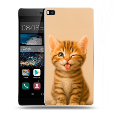 Пластиковый чехол на Huawei P8 с принтом котенок Пластиковый чехол на Huawei P8 с принтом котенок