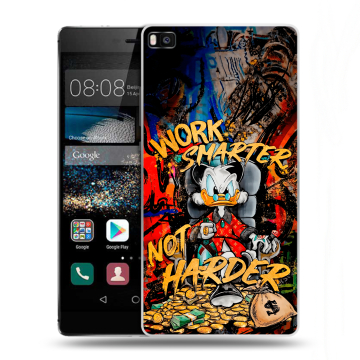 Пластиковый чехол на Huawei P8 с принтом Дональд Дак Деньги Пластиковый чехол на Huawei P8 с принтом Дональд Дак Деньги