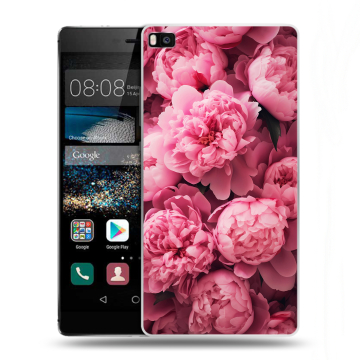 Пластиковый чехол на Huawei P8 с принтом цветы пионы Пластиковый чехол на Huawei P8 с принтом цветы пионы