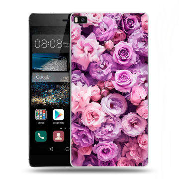 Пластиковый чехол на Huawei P8 с принтом лавандовые розы Пластиковый чехол на Huawei P8 с принтом лавандовые розы