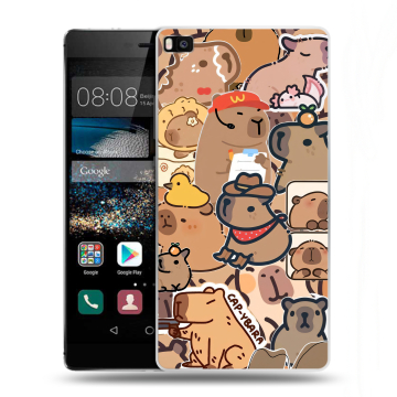 Пластиковый чехол на Huawei P8 с принтом капибара