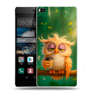 Пластиковый чехол на Huawei P8 с принтом сова Пластиковый чехол на Huawei P8 с принтом сова