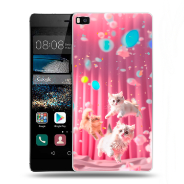 Пластиковый чехол на Huawei P8 с принтом милые котики Пластиковый чехол на Huawei P8 с принтом милые котики