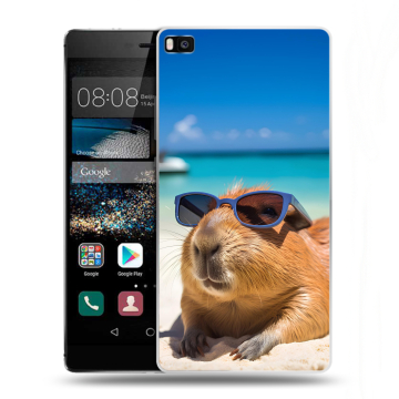 Пластиковый чехол на Huawei P8 с принтом Капибара Пластиковый чехол на Huawei P8 с принтом Капибара