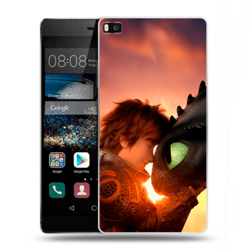 Пластиковый чехол на Huawei P8 с принтом Как приручить дракона