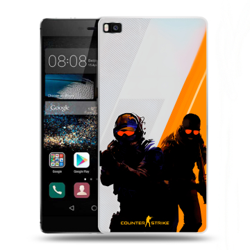 Пластиковый чехол на Huawei P8 с принтом Контер страйк Counter strike