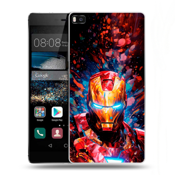 Пластиковый чехол на Huawei P8 с принтом Железный человек Ironman Пластиковый чехол на Huawei P8 с принтом Железный человек Ironman