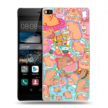 Пластиковый чехол на Huawei P8 с принтом капибары Пластиковый чехол на Huawei P8 с принтом капибары