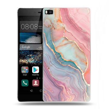 Пластиковый чехол на Huawei P8 с принтом розовый мрамор Пластиковый чехол на Huawei P8 с принтом розовый мрамор
