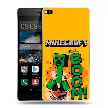 Пластиковый чехол на Huawei P8 с принтом Майнкрафт Minecraft Пластиковый чехол на Huawei P8 с принтом Майнкрафт Minecraft