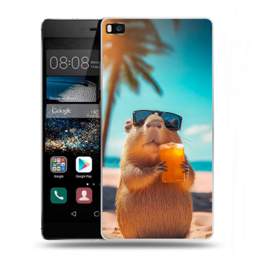 Пластиковый чехол на Huawei P8 с принтом Капибара Пластиковый чехол на Huawei P8 с принтом Капибара