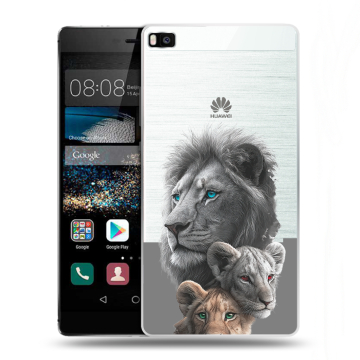 Пластиковый чехол на Huawei P8 с принтом Львы Пластиковый чехол на Huawei P8 с принтом Львы