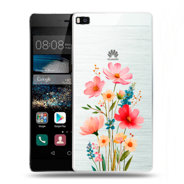 Пластиковый чехол на Huawei P8 с принтом Цветы Пластиковый чехол на Huawei P8 с принтом Цветы