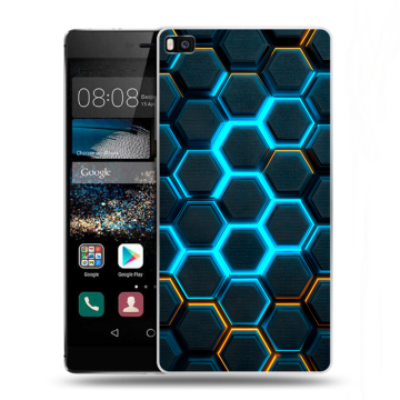 Пластиковый чехол на Huawei P8 с принтом Неоновые соты Пластиковый чехол на Huawei P8 с принтом Неоновые соты