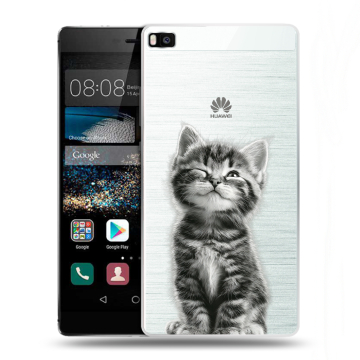 Пластиковый чехол на Huawei P8 с принтом Котенок Пластиковый чехол на Huawei P8 с принтом Котенок