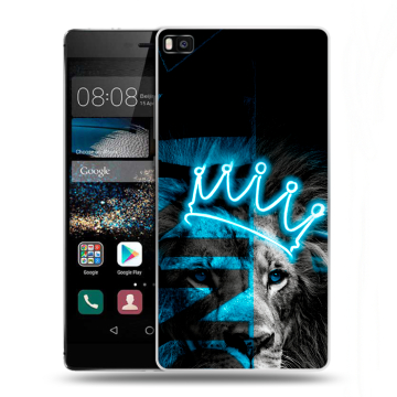 Пластиковый чехол на Huawei P8 с принтом Король лев Пластиковый чехол на Huawei P8 с принтом Король лев