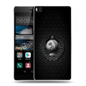 Пластиковый чехол на Huawei P8 с принтом Герб Флаг СССР Пластиковый чехол на Huawei P8 с принтом Герб Флаг СССР
